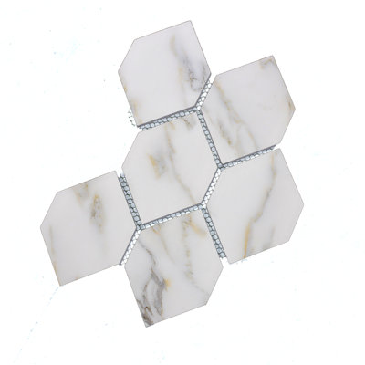 Tuscan Design 4" x 5" Glass Honeycomb Mosaic Wall Tile