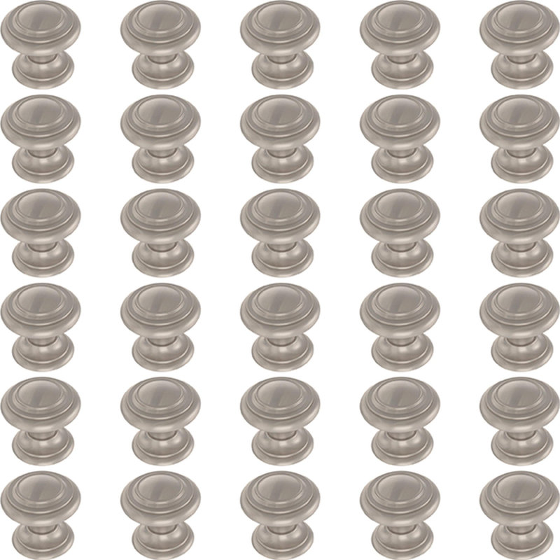 Simple Double Ring 1-1/8 in. (29 mm) Round Cabinet Knob, Nickel