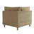 Upholstered Camel Corduroy Armchair with Pillow Back, One Arm Single Chair Module Part For Sectional Sofa-366801728