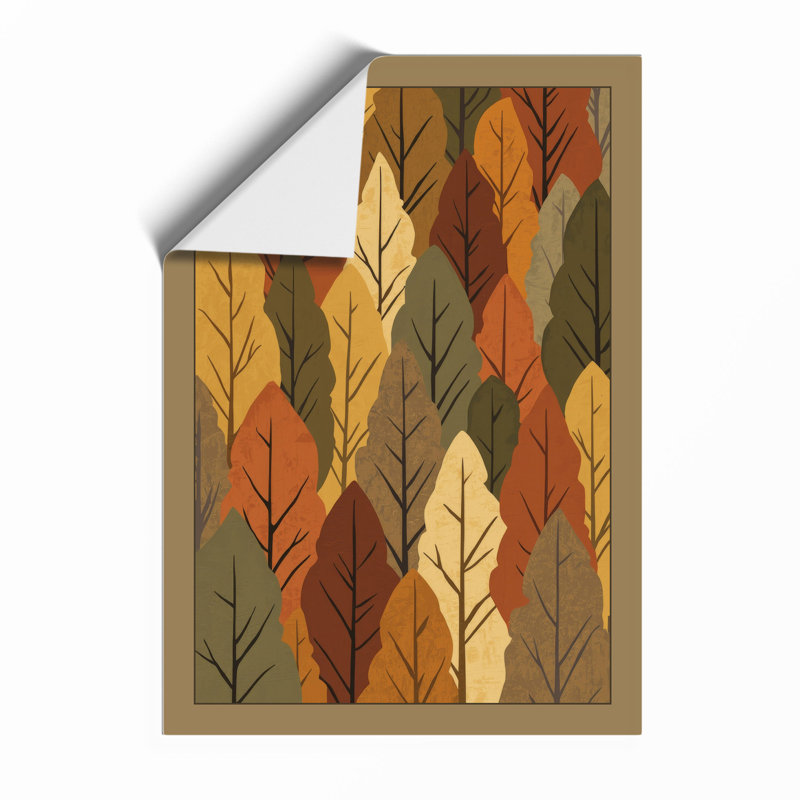 Autumn Leaf Pattern Botanical - Framed Print, A3 - 42.0 x 29.7 cm, Unframed