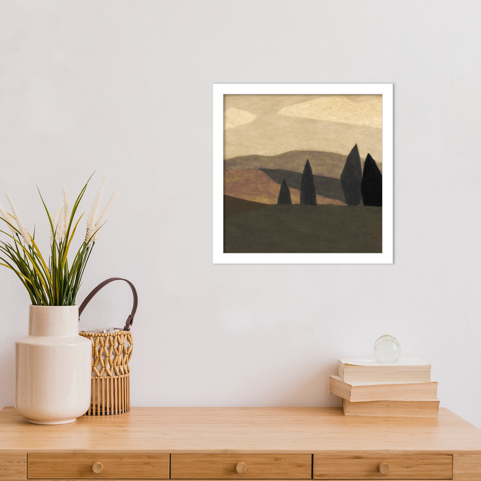 Paysage 2 Print by Dan Hobday, White, 13" H x 13" W