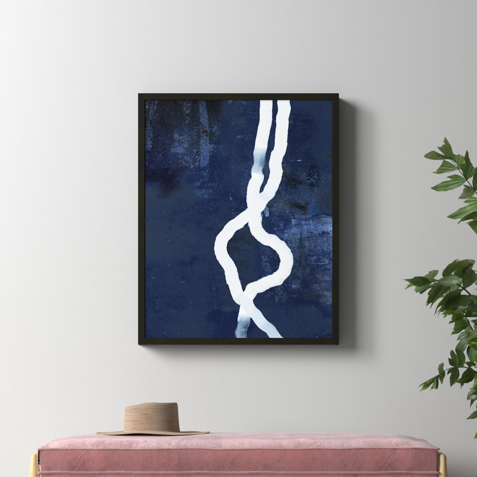 White Rope 3 by Jacques Pilon, Black, 38" H x 30" W