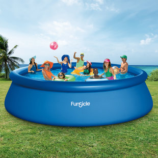 Funsicle QuickSet Inflatable Ring Top Outdoor Above Ground Pool w/Pump