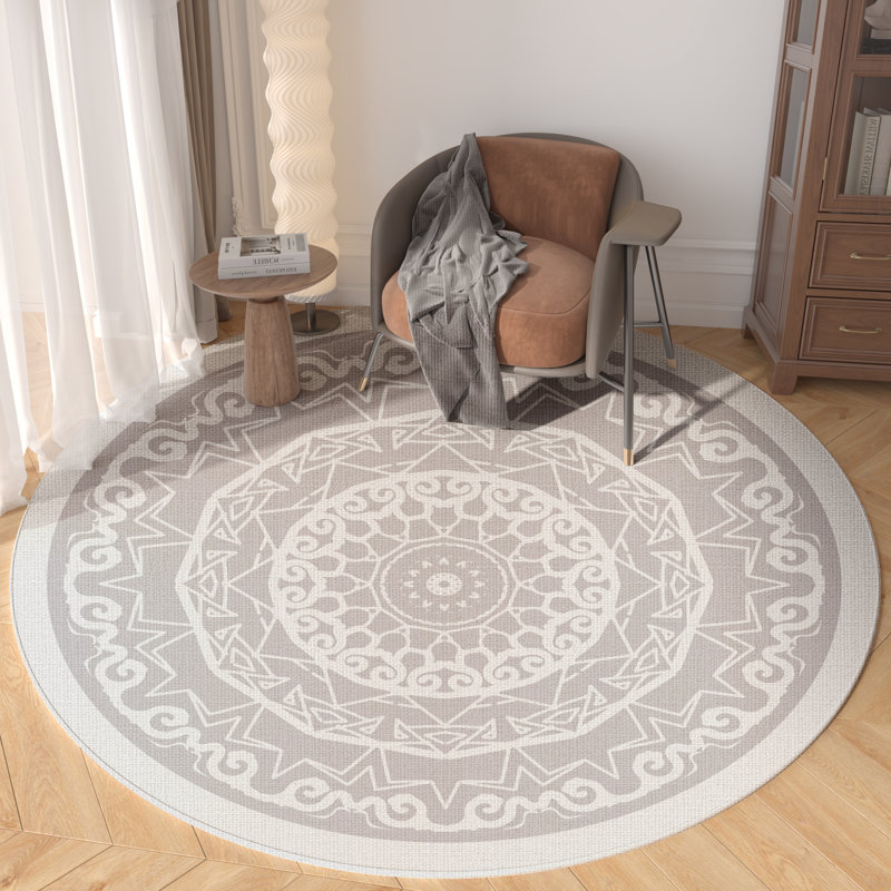 Tapis rond à envers antidérapant Rashana, Rond 3 pi 11 po