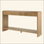 Console moderne à 3 tiroirs avec lattes verticales, conception à bord arrondi, parfaite pour le vestibule, le couloir ou derrière le canapé-469753737