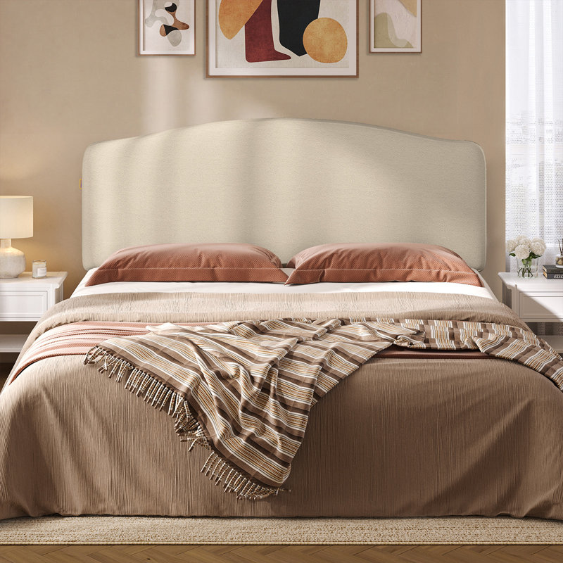 Upholstered Headboard with Ergonomic Wedge Backrest and Adjustable Height for 8"-14" Mattress, Scratch-Resistant Towel Velvet
