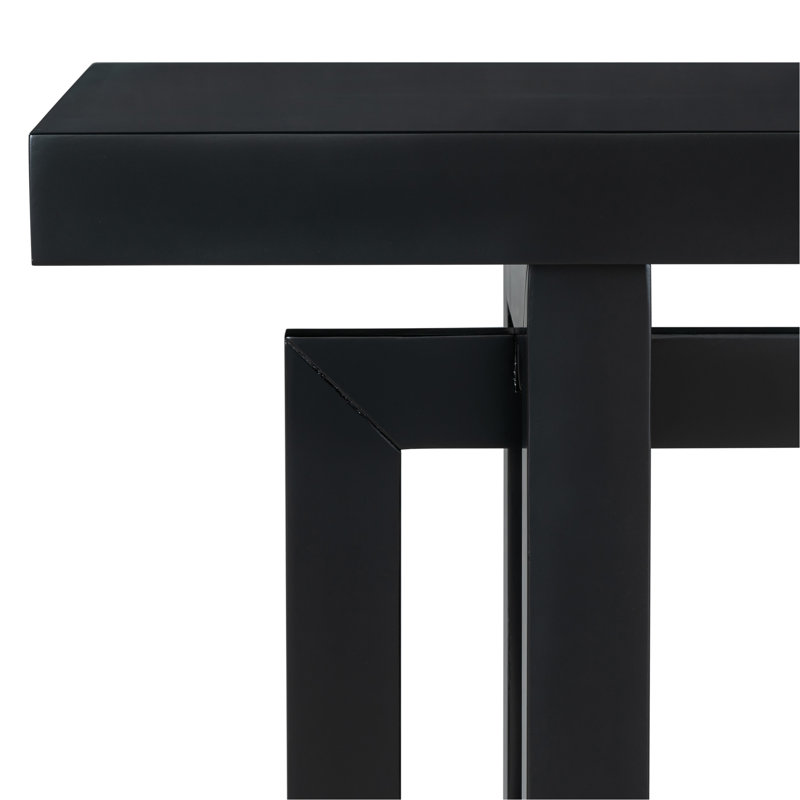 59.1" Painted Entryway Table With Pine Veneer,Unique Triple Rectangle Design Console Table With Thick Pine Wood Legs,Extra Long Sofa Table Versatile For Hallway, Living Room,Kitchen