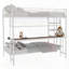 Lit superposé en métal avec bureau intégré et éclairage à DEL - conception loft peu encombrante pour les enfants et les adolescents, structure robuste, assemblage facile, parfait pour les chambres à coucher et les dortoirs-404263020