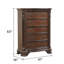 Commode à 5 tiroirs de style traditionnel avec poignées de tiroir en métal en bois de noyer