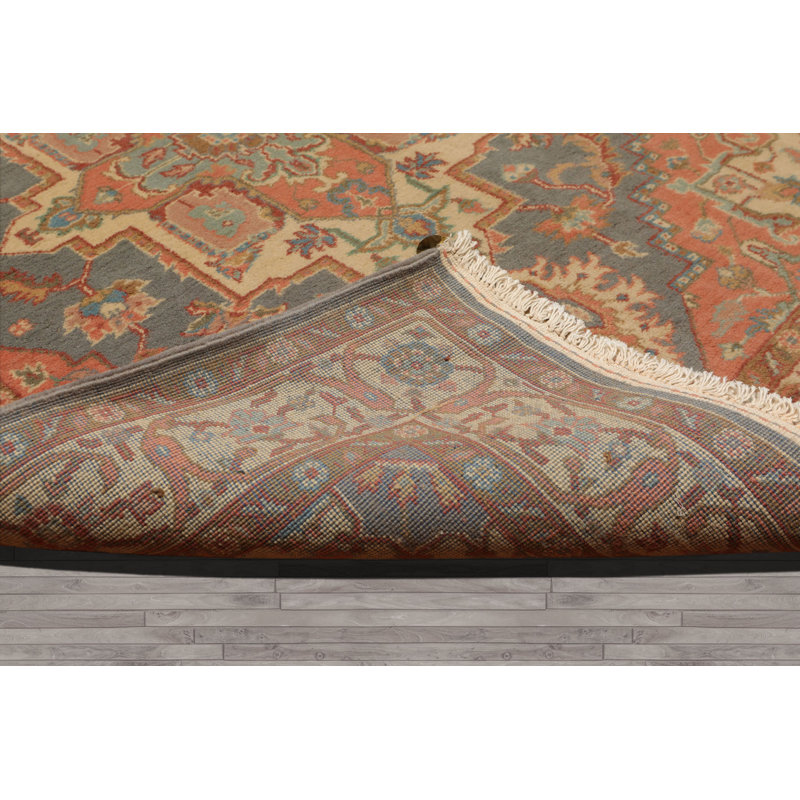Tapis traditionnel roux en laine noué à la main Tabriz 4 pi 4 po x 6 pi 1 po