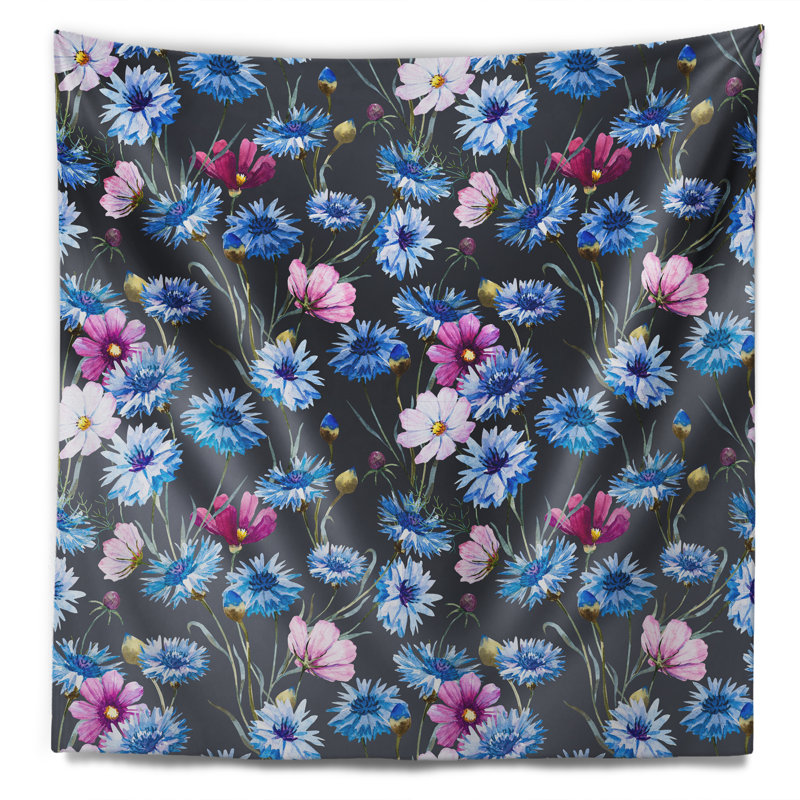 Tapisserie de fleurs de maïs en polyester avec accessoires suspendus inclus, H 68 po x l 80 po