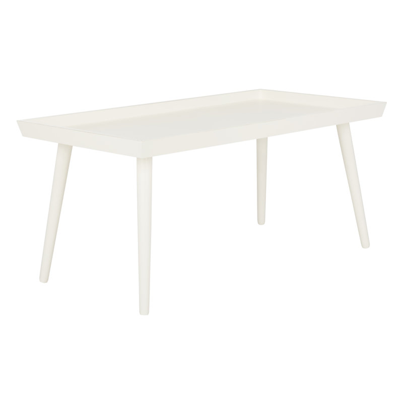 Table basse 4 pieds Brycine, Blanc patiné