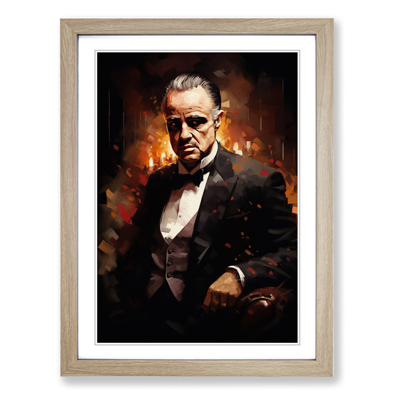 The Godfather Informel Framed Print, 34cm H x 25cm W x 2cm D, Oak