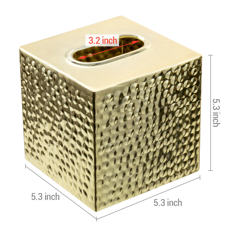 Gold Square Tissue Box Cover Holder