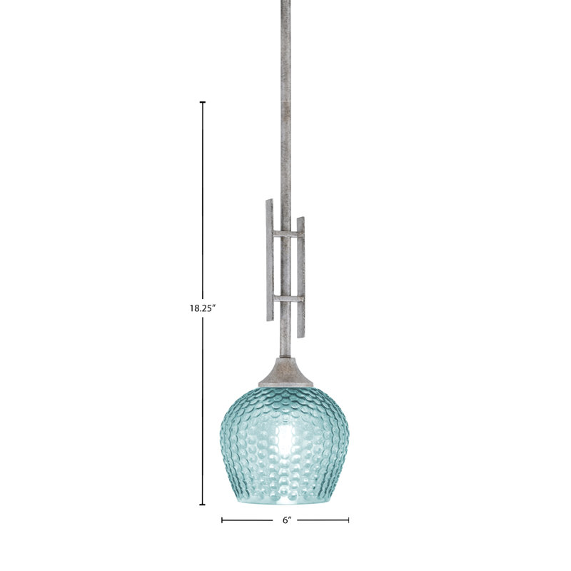 Uptowne 1 - Light Silver Shaded Pendant, Turquoise