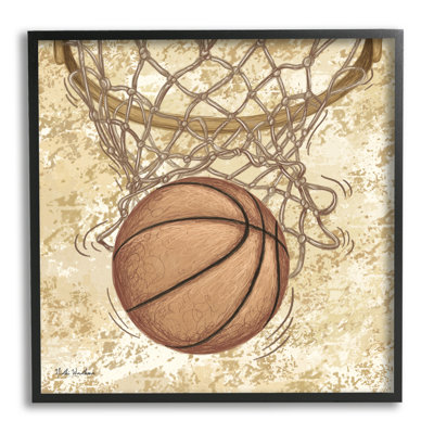 «Rustic Basketball In Hoop», art de la giclée encadrée par Nidhi Wadhwa