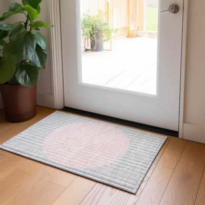 Machine Washable Indoor/Outdoor Chantille ACN994 Silver Area Rug