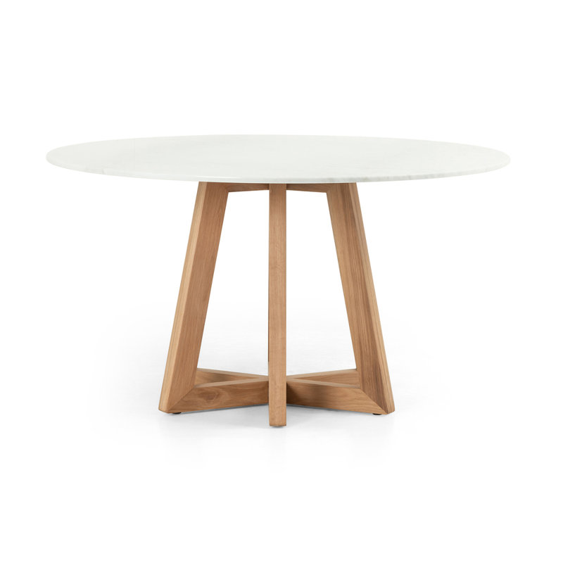 Creston Round Marble Dining Table, 30" H x 55" L x 55" W