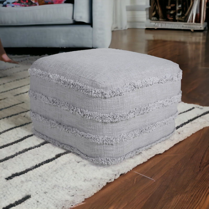 Repose-pieds 18 po 100% coton, Gris