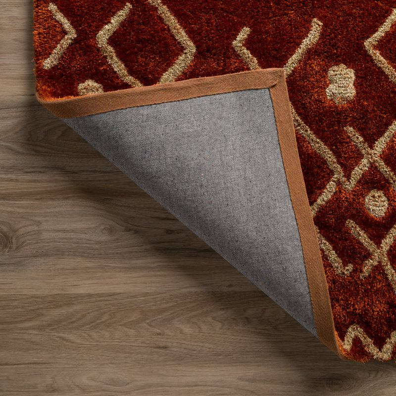 Addison Calabar Transitional Abstract Diamond Rust 5’ X 7’6" Area Rug, Rectangle 3'6" x 5'6"