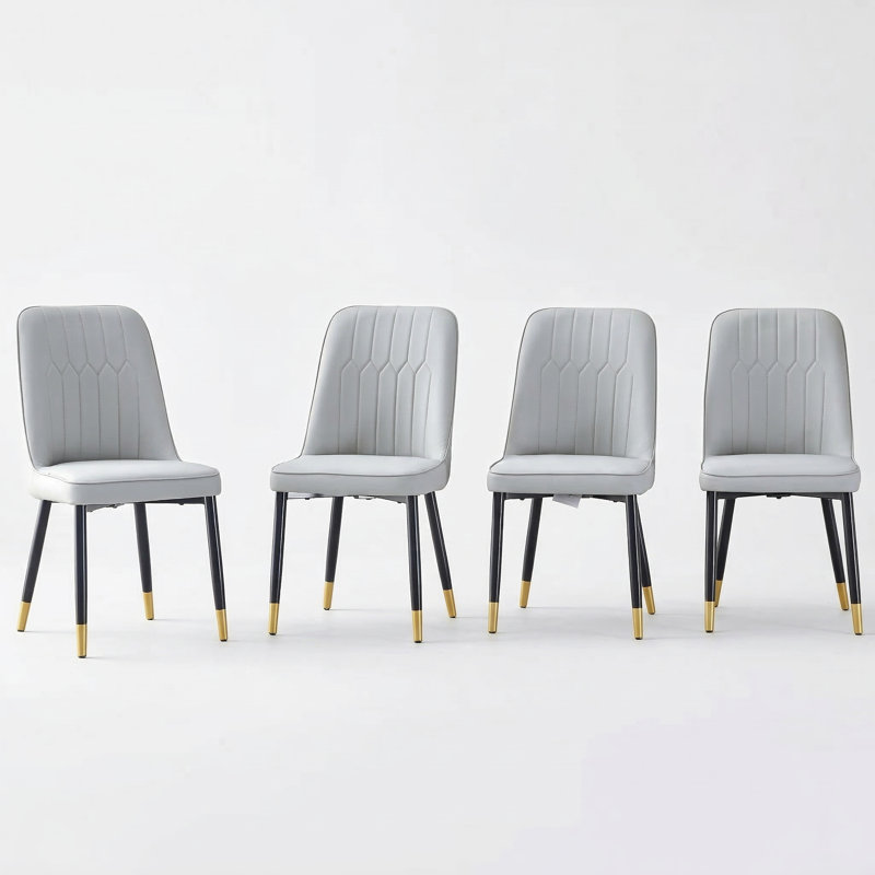 Shantai Unfinished Tufted Upholstered Back Side Chair, Light Gray