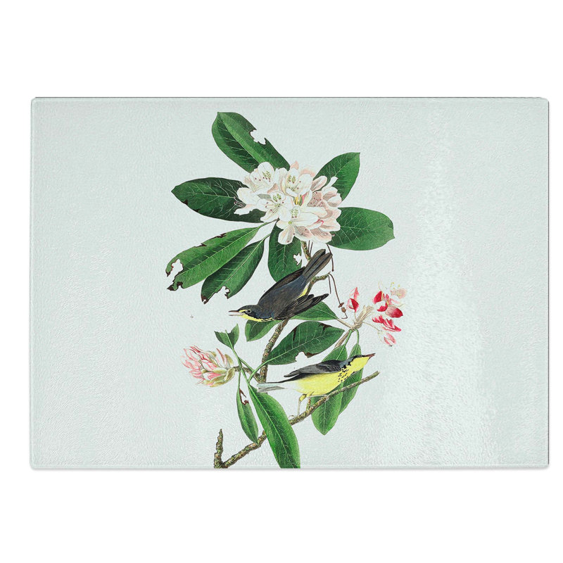 Tempered Glass Canada Warbler Birds Chopping Board, 39 cm W x 28.5 cm L