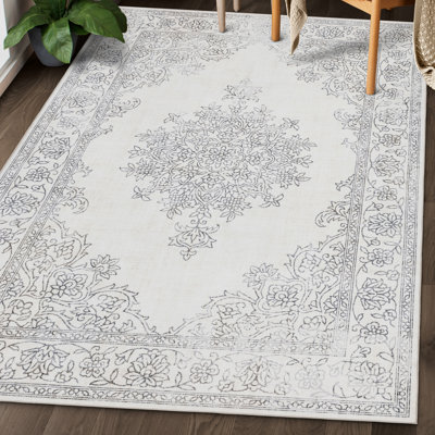 Tapis ivoire délavé à la machine Sabrenna Paige