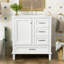 Ensemble de meuble-lavabo moderne avec ensemble lavabo 30 po, meuble-lavabo moderne avec porte à fermeture douce et 3 tiroirs, structure en bois massif (blanc)-1741392801-1741392802