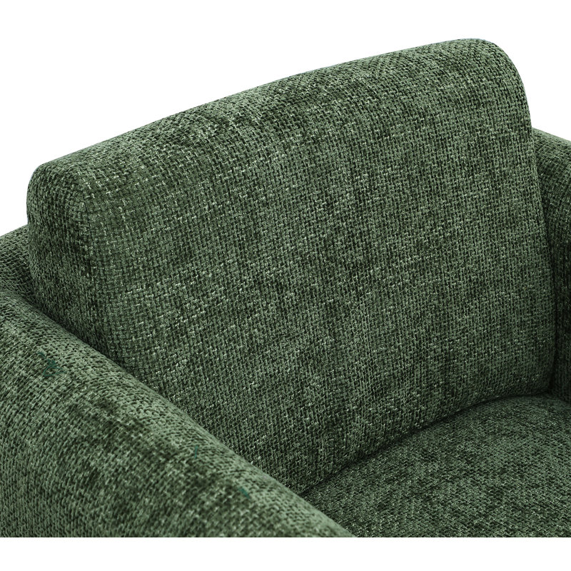 Alessandra Chenille Fabric Swivel Accent Chair, Green Chenille Fabric