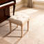 Petit banc rembourré, banc carré rembourré avec repose-pieds rustique, tabourets de coiffeuse pour la chambre à coucher