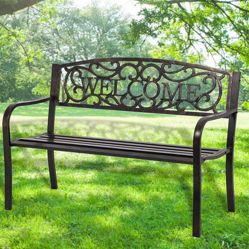 Banc de jardin en acier inoxydable Nuvia, Bronze