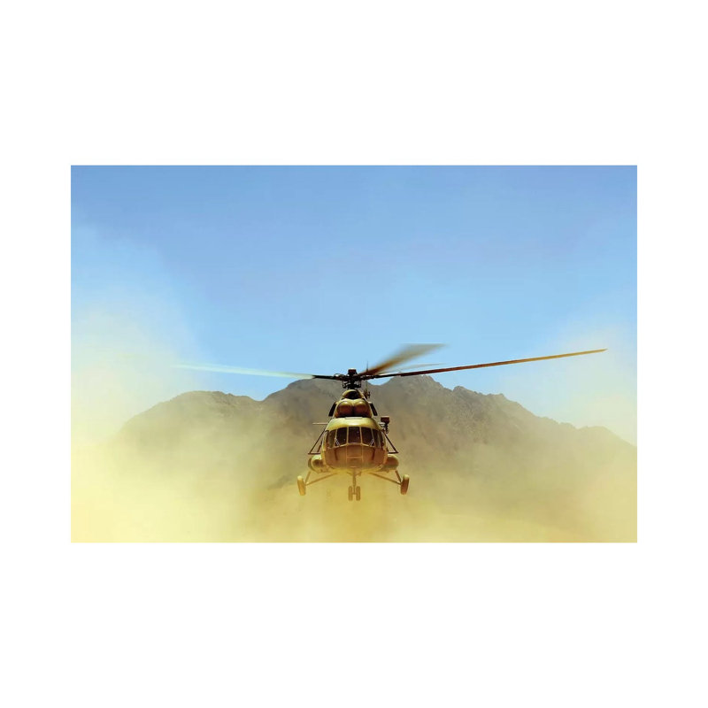 A Mi-17 Hip Helicopter Hovers over a Firing Range in Afghanistan 1 Piece Wrapped Canvas Wall Art, 20.32 cm H x 30.48 cm W