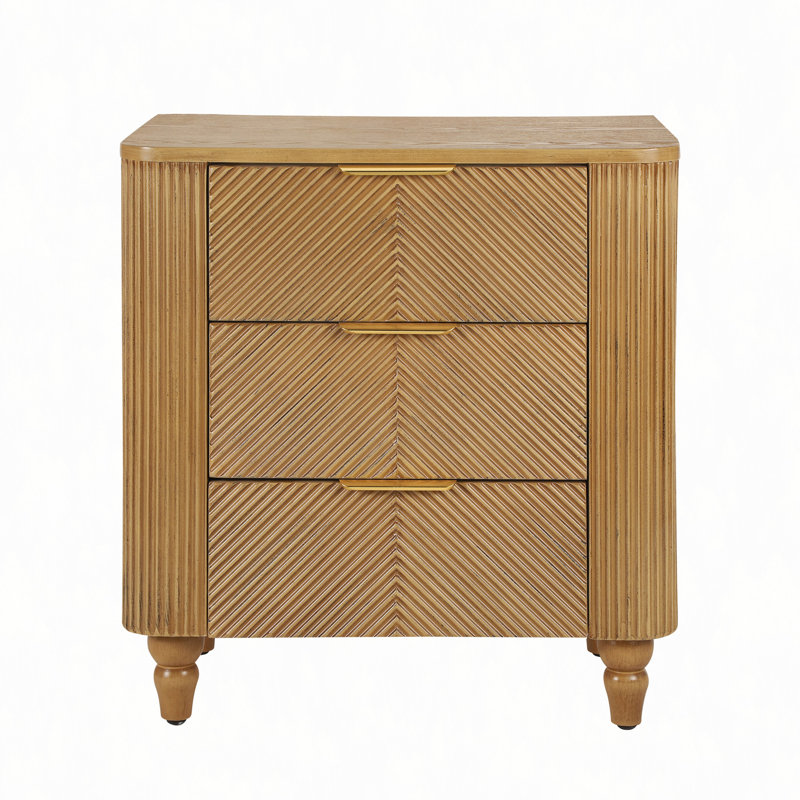 Table de chevet cannelée Mid-Century
