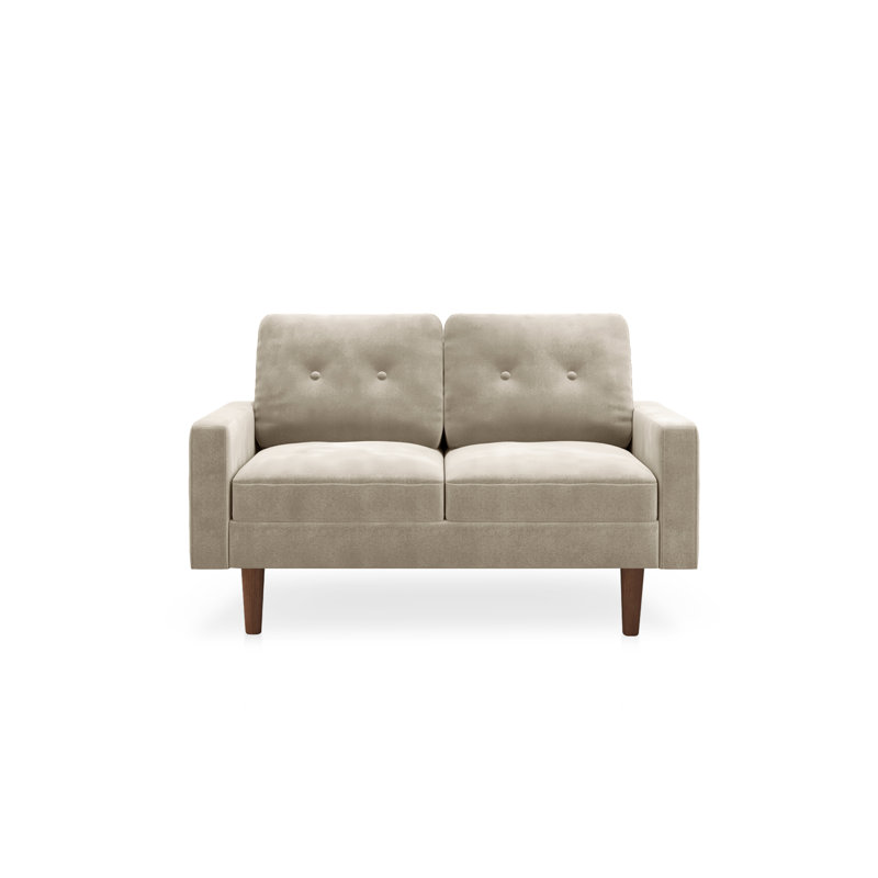 Madian 58'' Square Arm Loveseat, 32.7" H x 58" W x 30" D, Ivory Velvet