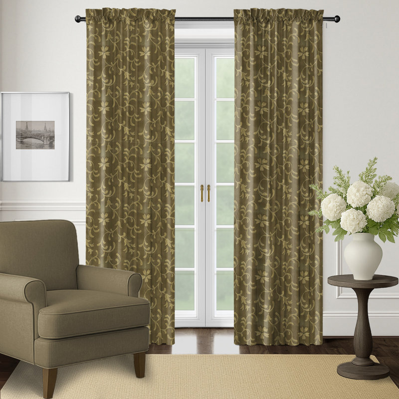 Paire de rideaux Breccan Antique (l 50 po x L 96 po), Doré, L 50 po x L 96 po