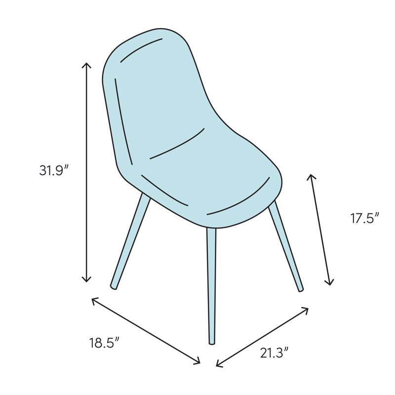 Dubuque Dining Side Chair with Metal Eiffel Base Design and Beech Wood Legs, White/Gray