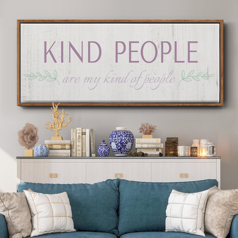 Kind People- Framed Canvas, 24" H x 60" W