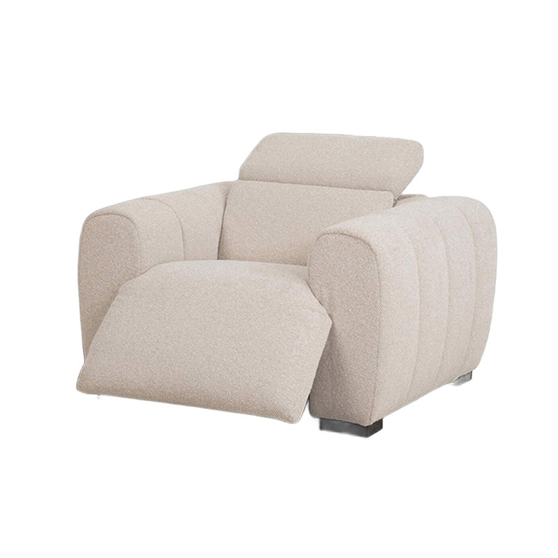 45.4" W Contemporary Power Recliner, Beige