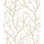 Trees Silhouette Floral Metallic Wallpaper Roll-1216319945