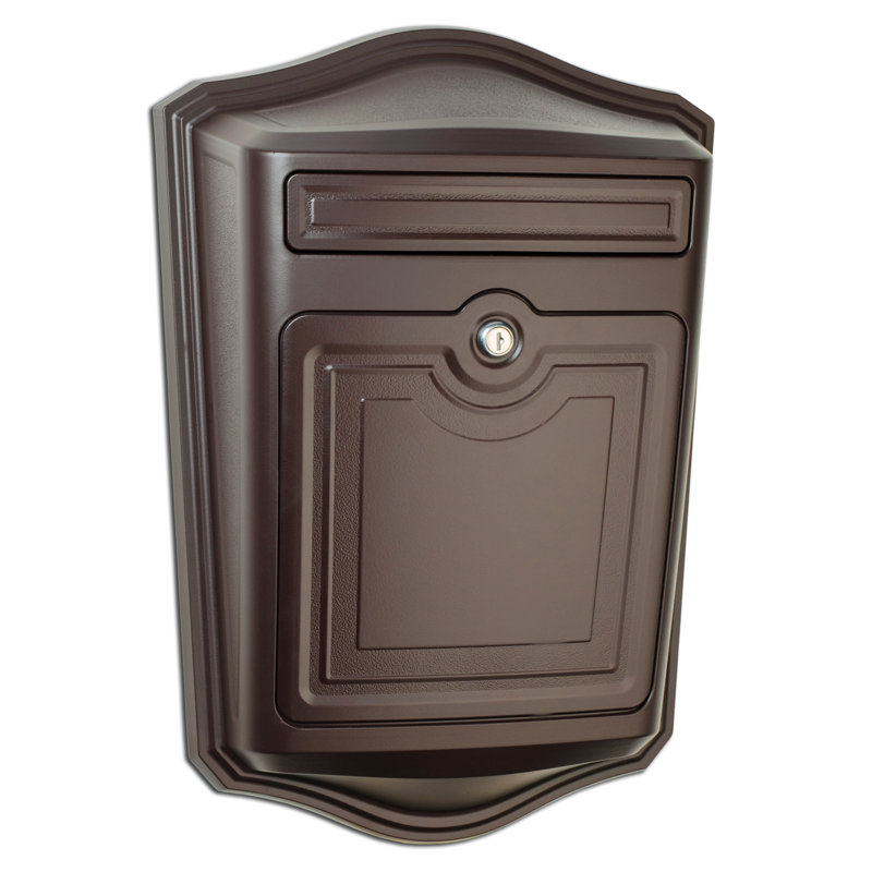 Maison Cast Aluminum Locking Wall Mount Mailbox Rubbed Bronze, Rubbed Bronze