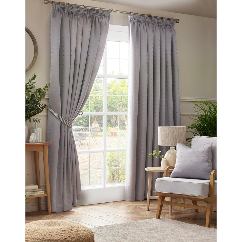 Norush Madison Pencil Pleat Curtains, 168cm Width x 229cm Drop, Silver