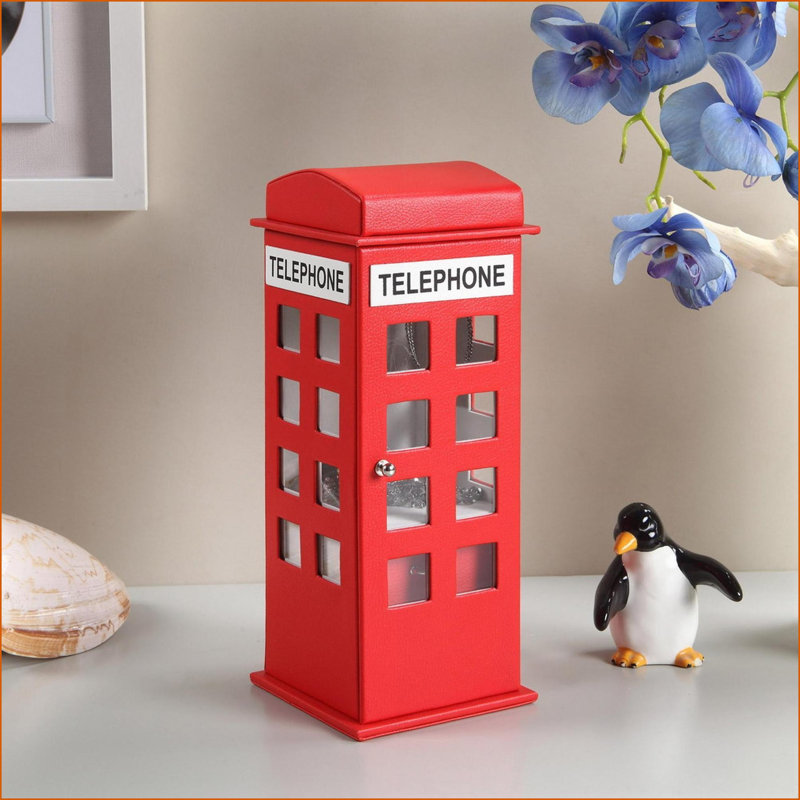 Boîte à bijoux avec présentoir en acrylique | Cuir British Design | Rouge, Rouge