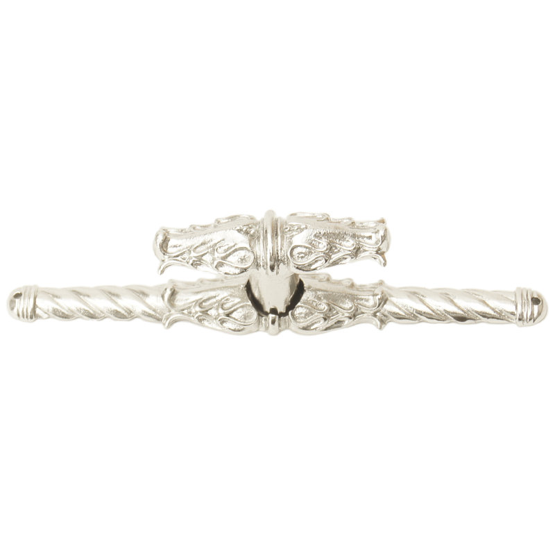 Carpe Diem 836838-24 Acanthus Platinum leave large knob w/ rope large back plate Romanesque style   in Platinum, Chrome