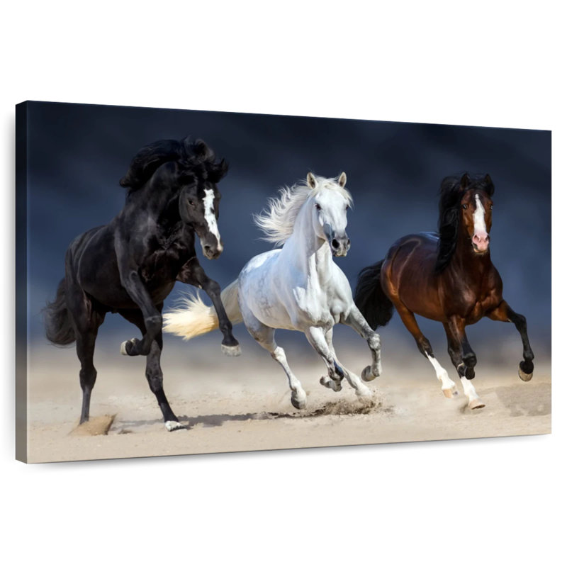 Brampt Three Playful Horses, 34" H x 51" W