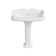 35.4" Tall White Rectangular Vitreous China Pedestal Bathroom Sink with Overflow