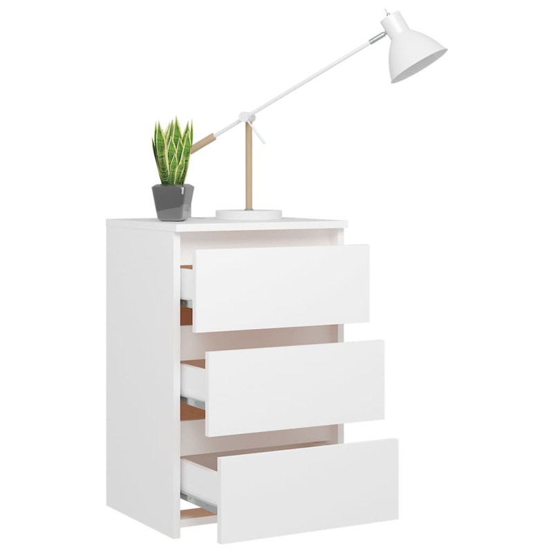 Cowlic Bed Cabinet 40x35x62.5 cm Engineered Wood, White, 1
