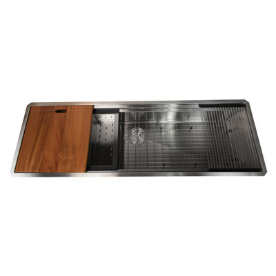 Pro Series 60'' L Single Bowl Stainless Steel Kitchen Sink