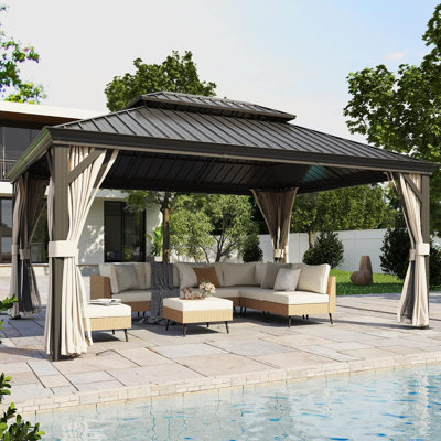 Heavy Duty Hardtop Gazebo-Metal Roof Pavilion With Aluminum Frame
