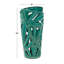 Leaf green ceramic vase with cut-outs