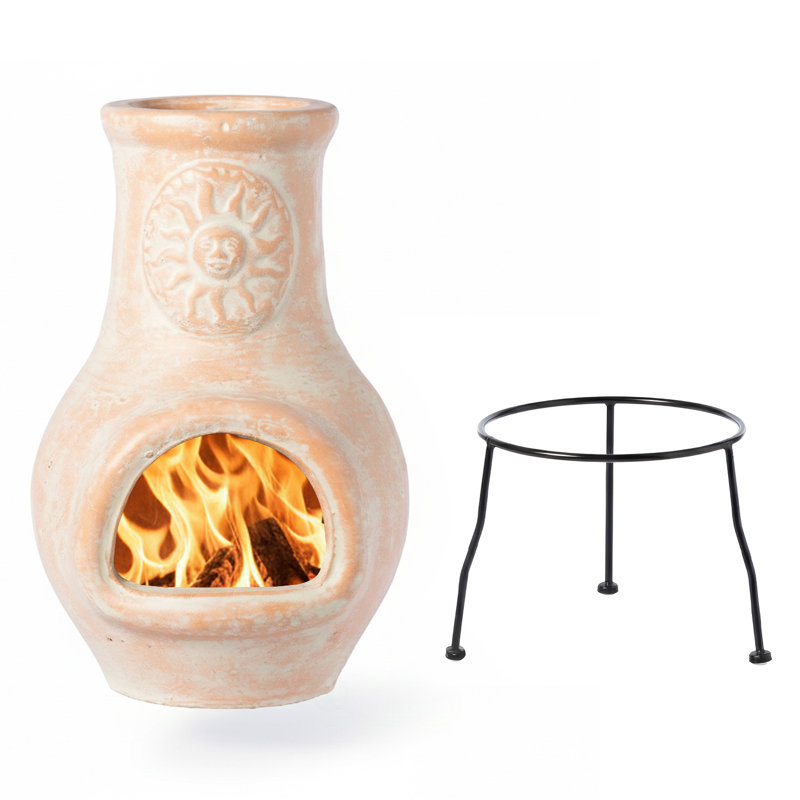Foyer d'extérieur d'extérieur en argile beige Chiminea